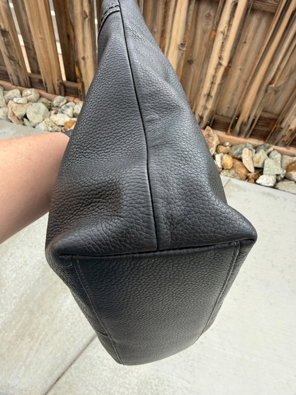 Coach Black Leather Shoulder Tote with Silver Hardware - Picture 4 of 16